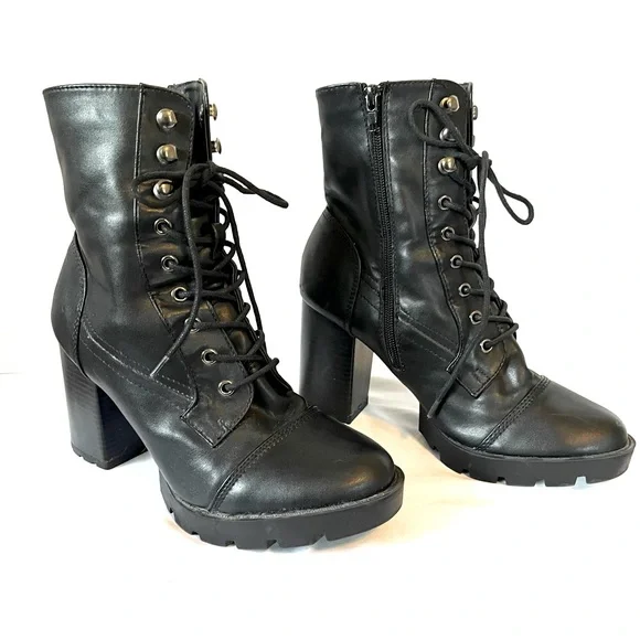 HOST PICK Charlotte Russe Chunky Heel Boots in Black - Picture 3 of 11